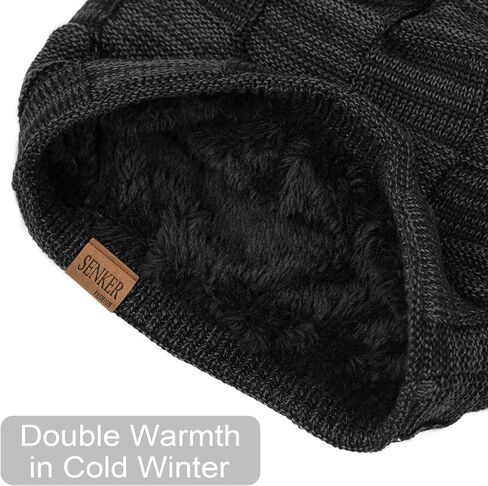 Senker Fashion Slouchy Beanie for Men Women, Oversized Winter Beanies Hats Warm Thick Stocking Caps for Gifts Outdoor in Kuwait