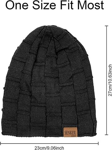 Senker Fashion Slouchy Beanie for Men Women, Oversized Winter Beanies Hats Warm Thick Stocking Caps for Gifts Outdoor in Kuwait