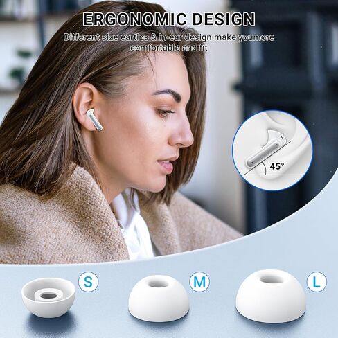 Wireless Earbuds Headphones Bluetooth 5.3 with 4 ENC Noise Cancelling Mics,Hi-Fi Stereo in Ear Ear Buds with LED Screen,IPX6 Waterproof,42h Duration Playback for iPhone and Android white earphones in Saudi Arabia