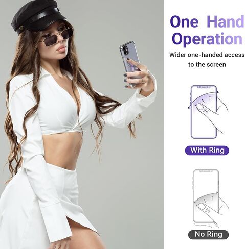 3 PCS Cell Phone Ring Stand Holder, Cute Butterfly Painted Pattern Metal Finger Kickstand 360 Degrees Rotation Ring Holder Grip with Knob Loop Compatible with All Smartphones Tablet (Color A) in Saudi Arabia