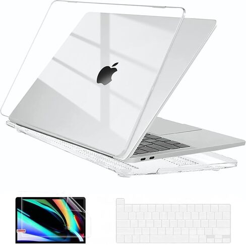 حافظة EooCoo متوافقة مع جهاز MacBook Pro 13 بوصة M2 2024 2023 2022-2016 إصدار M1 A2338 A2289 A2251 A2159 A1989 A1706 A1708 حافظة صلبة واقية مع غطاء لوحة مفاتيح، واقي شاشة، شفاف كريستالي in Saudi Arabia