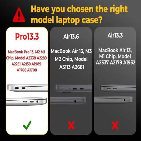 حافظة EooCoo متوافقة مع جهاز MacBook Pro 13 بوصة M2 2024 2023 2022-2016 إصدار M1 A2338 A2289 A2251 A2159 A1989 A1706 A1708 حافظة صلبة واقية مع غطاء لوحة مفاتيح، واقي شاشة، شفاف كريستالي in Saudi Arabia
