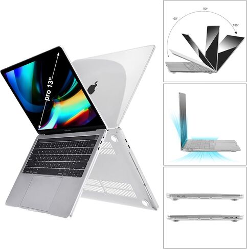 حافظة EooCoo متوافقة مع جهاز MacBook Pro 13 بوصة M2 2024 2023 2022-2016 إصدار M1 A2338 A2289 A2251 A2159 A1989 A1706 A1708 حافظة صلبة واقية مع غطاء لوحة مفاتيح، واقي شاشة، شفاف كريستالي in Saudi Arabia