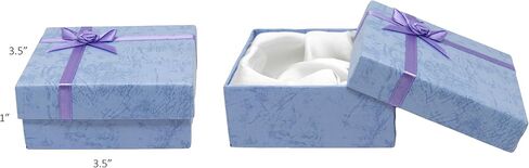 علب هدايا على شكل شجرة مجوهرات من الورق المقوى Novel Box® مع أقواس Rosebug بألوان متنوعة 2.3X2.3X0.75 (عبوة من 12) + قطعة قماش للتنظيف NB in Kuwait