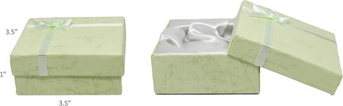 علب هدايا على شكل شجرة مجوهرات من الورق المقوى Novel Box® مع أقواس Rosebug بألوان متنوعة 2.3X2.3X0.75 (عبوة من 12) + قطعة قماش للتنظيف NB in Kuwait