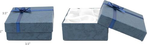علب هدايا على شكل شجرة مجوهرات من الورق المقوى Novel Box® مع أقواس Rosebug بألوان متنوعة 2.3X2.3X0.75 (عبوة من 12) + قطعة قماش للتنظيف NB in Kuwait