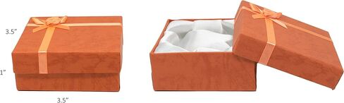 علب هدايا على شكل شجرة مجوهرات من الورق المقوى Novel Box® مع أقواس Rosebug بألوان متنوعة 2.3X2.3X0.75 (عبوة من 12) + قطعة قماش للتنظيف NB in Kuwait