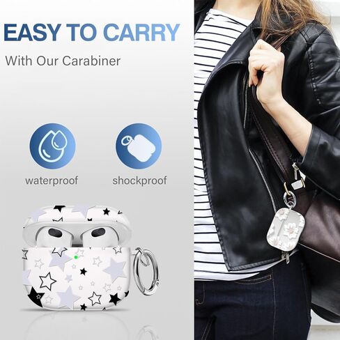 Youtec لحافظة Airpods الجيل الثالث، غطاء رائع لا تلمسني مع حبل قصير عيون كبيرة كرتونية لطيفة لحافظة Airpods الجيل الثالث، غطاء ناعم مقاوم للصدمات للنساء والرجال - أبيض in Kuwait