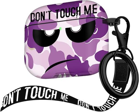 Youtec for Airpods 3rd Generation Case,Don't Touch Me Cool Cover with Lanyard Big Eyes Cute Cartoon for Airpods 3rd Generation Case,Soft Shockproof Cover for Women Men-White in Kuwait