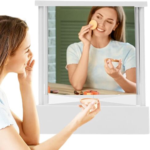 True Mirror, Non Reversing Mirror, Inverted Mirror, Standing Cosmetic Stand Mirror for Makeup, Hair Styling, Grooming, Facial Correction in Saudi Arabia