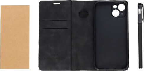 MOJO Notepad Phone Case for iPhone 14 - Folding Wallet Phone Case with Mini Pen and Note Pad (Black) in Saudi Arabia