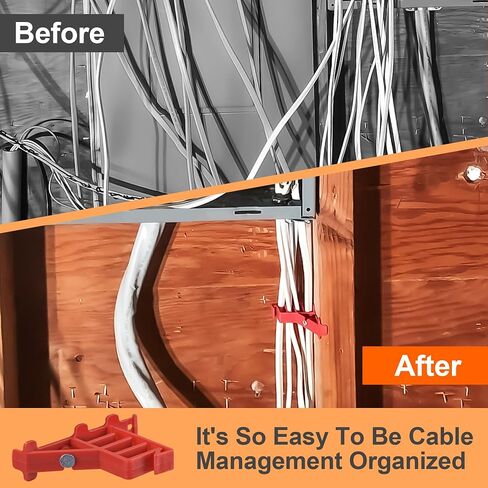 100 Pack MCS-100W Cable Staples, Compatible with Wire Staples Secures (NM) Non-Metalic, Coaxial & Data/CAT 5 Cable, Red in Kuwait