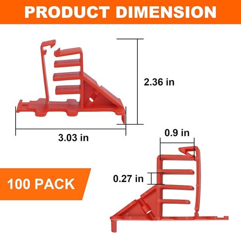 100 Pack MCS-100W Cable Staples, Compatible with Wire Staples Secures (NM) Non-Metalic, Coaxial & Data/CAT 5 Cable, Red in Kuwait