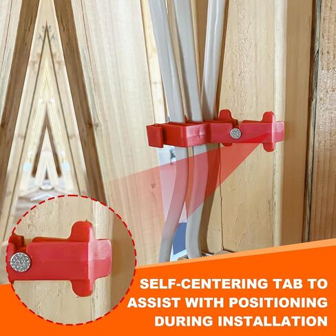 100 Pack MCS-100W Cable Staples, Compatible with Wire Staples Secures (NM) Non-Metalic, Coaxial & Data/CAT 5 Cable, Red in Kuwait