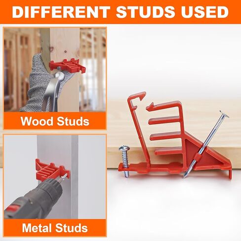 100 Pack MCS-100W Cable Staples, Compatible with Wire Staples Secures (NM) Non-Metalic, Coaxial & Data/CAT 5 Cable, Red in Kuwait