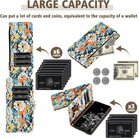 Wallet Case for Samsung Galaxy S20 Ultra 5G with Wrist Strap Shoulder Strap, 9+ Card Slots Zipper Floral PU Leather Stand Cell Phone Cover for S20ultra 20S S 20 A20 S2O 20ultra G5 Women Brown in Kuwait