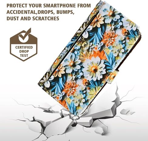 Wallet Case for Samsung Galaxy S20 Ultra 5G with Wrist Strap Shoulder Strap, 9+ Card Slots Zipper Floral PU Leather Stand Cell Phone Cover for S20ultra 20S S 20 A20 S2O 20ultra G5 Women Brown in Kuwait