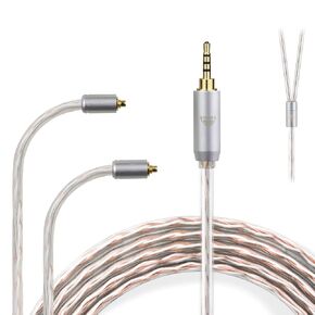 okcsc 4 Core MMCX to 3.5MM for Shure MMCX Upgrade Cable for SE215 SE315 SE425 SE535 SE535LTD SE846 FH9 FA9 FH5S BGVP UE900s T2 T3 AK T8iE XELENTO Remote FH1 F9 F9PRO AM05 W80 3.94FT