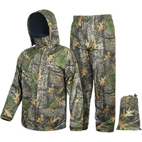 LOOGU Rain Suit, Rain Gear for Men Waterproof, Lightweight Rain Coat, Breathable Mens Rain Jackets Hood