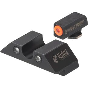 Night Fision Tritium Night Sight Set Compatible with Glock 42/43/43X, Orange Front Ring, U Notch Black Rear Rings
