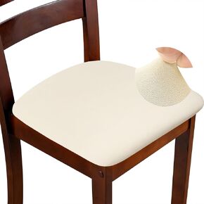 Chair Seat Covers Set of 4 Stretch Green Chair Covers for Dining Room Square Removable Washable Chair Protector Seat Cushion Slipcovers for Kitchen Office