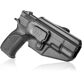 CZ 75B Holster,OWB Holster Compact with CZ 75B,Not for Other CZ Series,Open Carry Holster for Outside Waistband with Belt,Index Finger Release-Right Hand Black