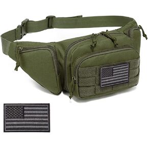 Concealed Carry Pistol Pouch - Tactical Fanny Pack Holster,Waist Gun Bag,Fits Handgun,1911 and More with U.S Patch