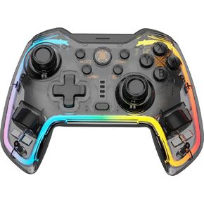 Hawksbill Compatible Controller with Nintendo Switch Controller/OLED/Lite, Pro Controller for PC/Android/iOS, Wireless Switch Controllers with RGB LED Strip, Auto-Cycle Macro Programming Gaming