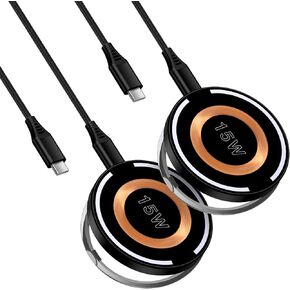 Mag-Safe Samsung S24 Ultra Wireless Charger Fast Charging Pad for Galaxy S24+/S24/S23+/S22/S21/S20/Z Flip 5,Google Pixel 8Pro/8a/7/6,2Pack 15W Magnetic Wireless Charger Mat Charger Dock for iPhone 15