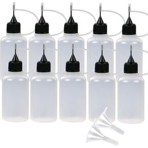 6-Pack Oil Bottles Applicator (1 OZ) Needle Oiler Precision Gun Oil Bottle with Stainless Needle Tip & 2-Pack Filter Cup