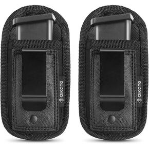 2 Pack Universal Magazine IWB Pouch Concealed Carry 9mm .40 .45 .380 .357, Mag Holster For S&W M&P Sig Sauer Ruger Glock, Fits Any 7 10 15 Round Clips All Pistols, Handgun Ammo Gun Ammunition Holsters
