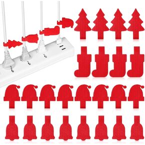 32 Pieces Christmas Cable Labels Identification Tags Red Written on Cord Labels Wire Markers Cord Organizer Gifts for Christmas Home Office Electronics Cable Management Identification