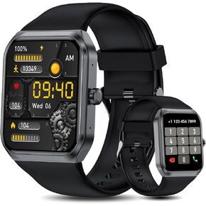 Smart Watches for Men Women (Answer Make Call), 1.95" Fitness Watch with Blood Oxygen Heart Rate Sleep Monitor, 100+ Sports IP68 Waterproof Fitness Watch for Android iOS Phones