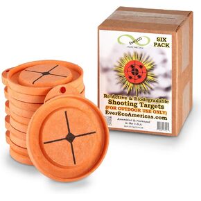 EverECO Reactive Shooting Targets Refill - 6 Pack | Eco-Friendly Biodegradable Clay Pigeon Alternative | Powder Visual Impact, Outdoor Gun Range Accessories | Assembled in USA