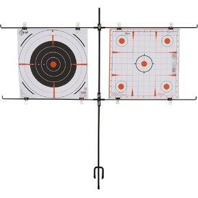 Allen Company EZ-Aim Double Target Metal Stand by Allen, 8 Clips Included, Holds 2 Paper Targets (Not Included), Black