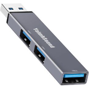 USB Hub 3.0,YaimhSound USB Extender Splitter,3-Port USB Adapter to USB Extension for Laptop,Keyborad,Mouse,Xbox,Flash Drive,SSD,Camera(Grey,Aluminum)