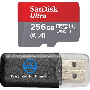 SanDisk 256GB Ultra Micro SDXC Memory Card Bundle Works with Samsung Galaxy A6, A6+, A8, A8 Star Phone UHS-I Class 10 (SDSQUAR-256G-GN6MA) Plus Everything But Stromboli (TM) Card Reader