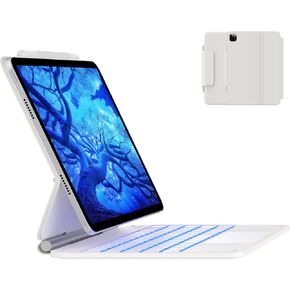 typecase Keyboard Case for iPad Air 11 and iPad Pro 11(4th,3rd,2nd,1st Gen),Magic Keyboard for iPad Air 5th/4th Gen,Magnetic Keyboard Case with Multi-Touch Trackpad,11 Colors Backlight,Pearl White