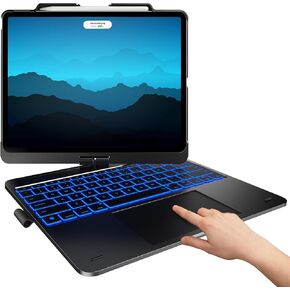 typecase Keyboard Case for iPad Pro 13-inch (M4, 2024) & iPad Air 13-inch (M2), Trackpad, 360° Rotatable, Wireless Keyboard Cover, 11-Colors Backlit for iPad Pro 12.9 (6th/5th/4th/3rd Gen), Black