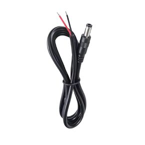 Single Short 18AWG DC Power 5.5mm x 2.1mm Barrel Male Plug Connector to Pigtail Cable,0.3M/1FT 7A DC 5521 Extension Open End Cord for Surveillance Camera Cables,LED Strip Light