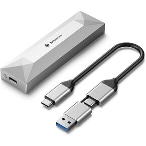 Yottamaster Aluminum M.2 NVME SSD Enclosure Adapter, 10Gbps USB 3.2 Type C to PCIe NVMe M-Key/M+B Key 2230/2242/2260/2280 SSD External Enclosure Support UASP Trim [TR-10G-GY]