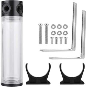 Water Cooling Reservoir, PC Water Tank Reservoir 190mm*50mm Diameter G1/4'' POM Cylindrical CPU Water Cooler Reservoir System Heat Sink Kit Cooling Acrylic Water Reservoir for PC Computer