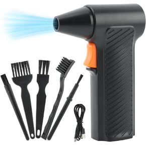 EMVANV منفضة الهواء المضغوط، منفاخ هواء كهربائي 110000 دورة في الدقيقة لرش الهواء من الغبار عن لوحة المفاتيح، منفضة هواء قابلة لإعادة الشحن للكمبيوتر/الكمبيوتر/Blaste-r/الإلكترونيات/تنظيف المنزل (أسود) in Kuwait