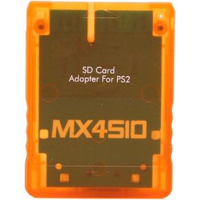 Memory Adapter, MX4SIO(Memory Expansion for SIO) SIO2SD Memory Adapter Replacement Memory Reader for PS2 Fat Console(Orange)