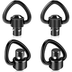 4 Pcs 1" QD Sling Swivels with 1 Inch Push Button Quick Detach Triangle Loop for Two Point and Traditional Sling Swivel Mount - Black