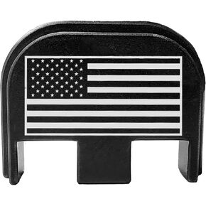 BASTION For Glock Gen 1 thru 5 Models G17 G17L G19 G19X G20 G21 G22 G23 G24 G26 G27 G29 G30 G31 G32 G33 G34 G35 G36 G37 G38 G39 G40 G41 G45 | Engraved Back Rear Cover Plate | USA Flag