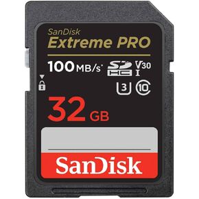 SanDisk Extreme PRO SDSDXXO-032G-GHJIN SD Card, 32 GB SDHC Class 10 UHS-I V30 Reading, Up to 100 MB/s