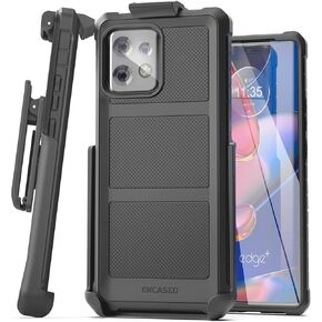 Belt Case for Motorola Edge Plus 2023 Rugged Case with Holster Clip, Ultra Protective Shockproof Cover (Black) (Moto Edge+ 2023)