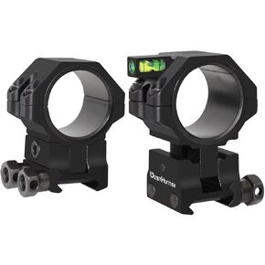 WestHunter Optics Precision Picatinny Scope Rings, 34 mm Tube Adjustable Height Scope Mount with Bubble Level, 30 mm & 25.4 Adapter | 34mm - 40mm Center Height