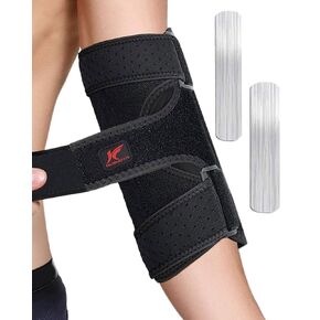 Elbow Brace Comfortable Night Sleep, Cubital Tunnel Syndrome, Ulnar Nerve Entrapment with Compression Sleeve Immobilizer, 2 Removable Metal Splints Pain Relief for Men and Women (M)
